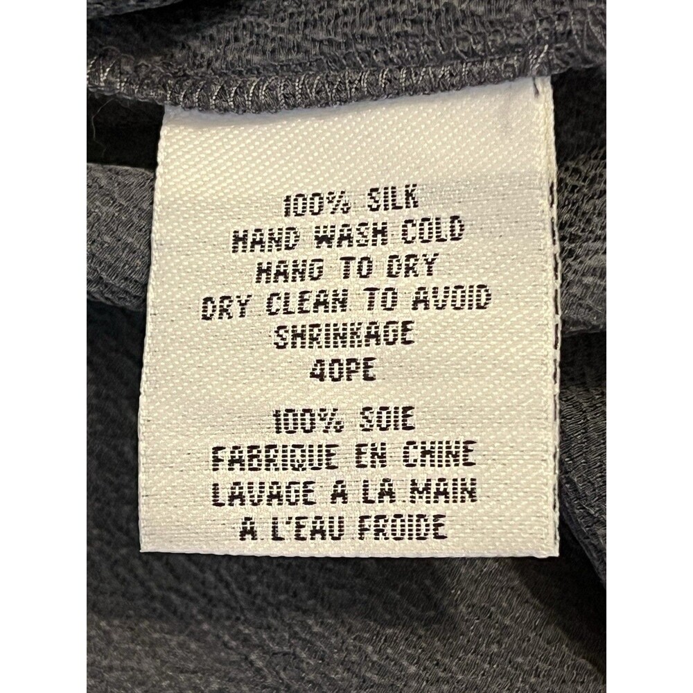 Vintage EILEEN FISHER Dark Blue 100% Silk Open Front Button Cardigan Casual MED - Picture 7 of 7